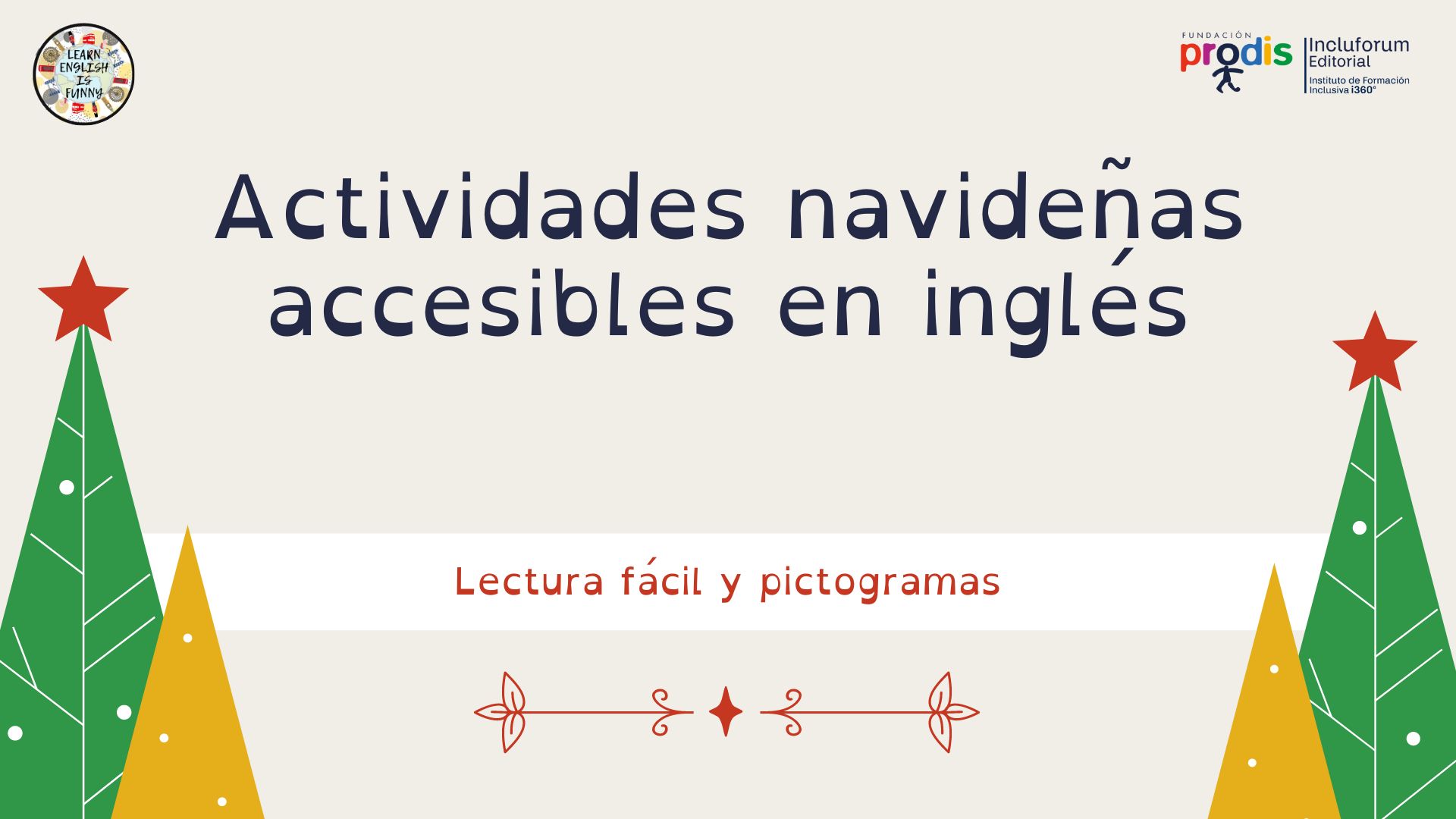 Actividades navideñas accesibles en inglés